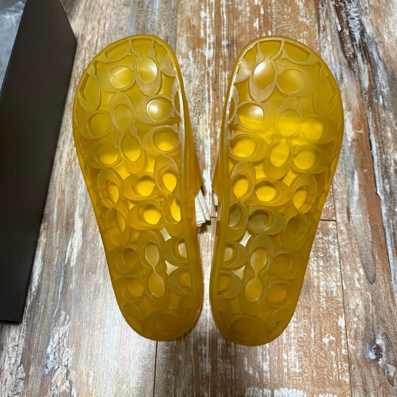 Coach Translucent Yellow Slides - Picture 2 of 4